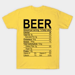 Beer Nutritional Facts T-Shirt